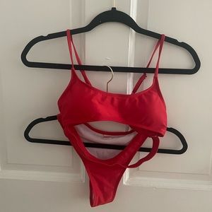 Red swimsuit 2 piece small